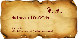 Halama Alfréda névjegykártya